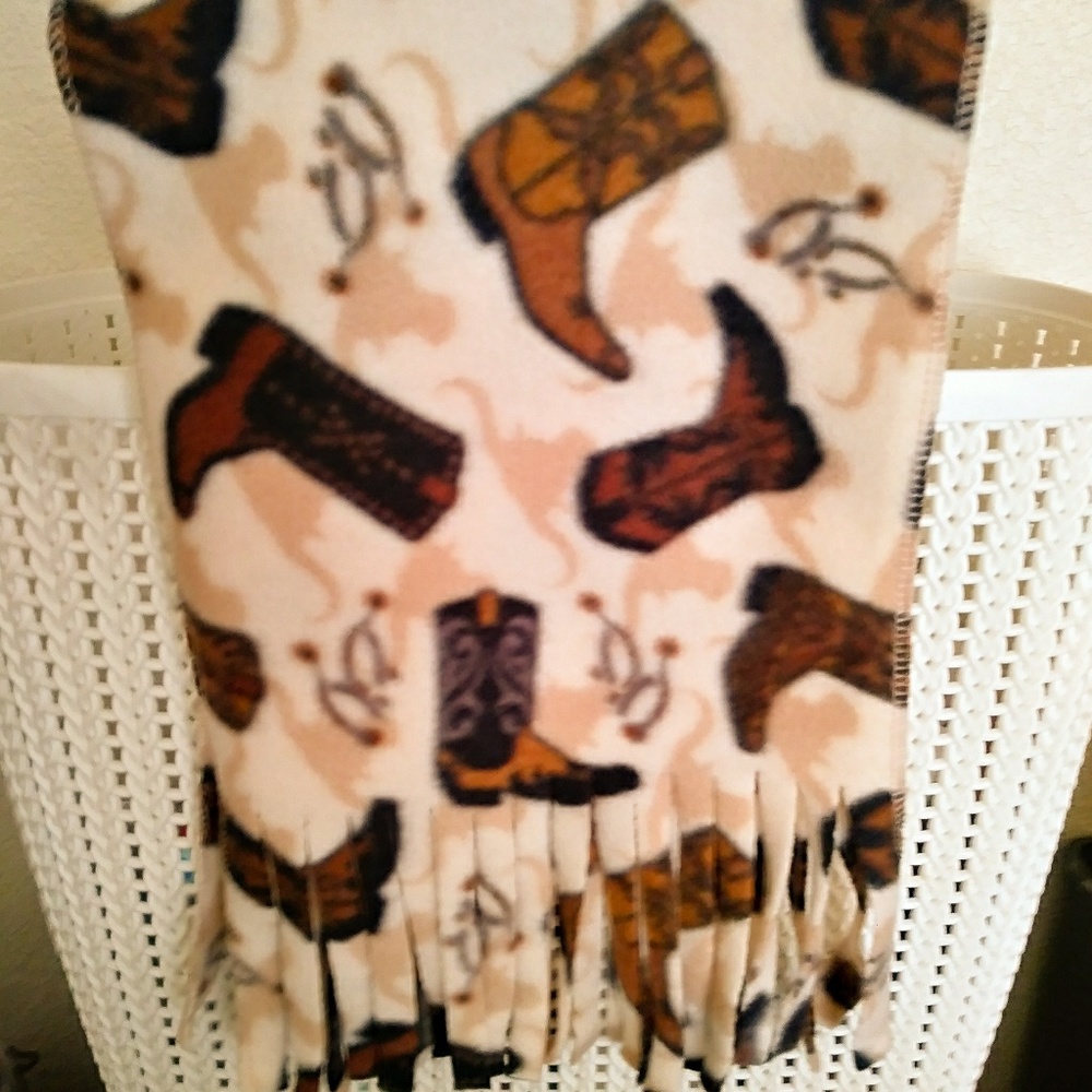 Fleece Cowboy Cowgirl boots scarf